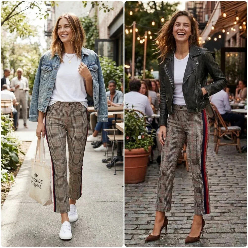 NWT‎ MOTHER The Insider Ankle Plaid - As Seen On Jamie Chung